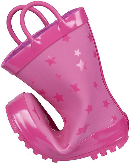 Mr.Tiggle Stivali da Pioggia in Gomma, Foderati in Cotone - Rosa Stellato Stivali Pioggia