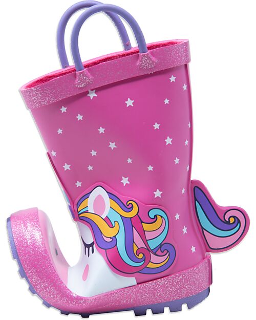 Mr.Tiggle Stivali da Pioggia in Gomma, Foderati in Cotone - Unicorno Stellato Stivali Pioggia