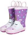 Mr.Tiggle Stivali da Pioggia in Gomma - Foderati in Cotone - Unicorno Stelle Stivali Pioggia