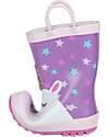 Mr.Tiggle Stivali da Pioggia in Gomma - Foderati in Cotone - Unicorno Stelle Stivali Pioggia