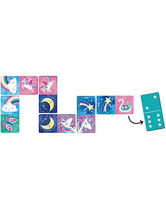 Mudpuppy Domino 28 pezzi - Unicorno Adesivi Da Parete