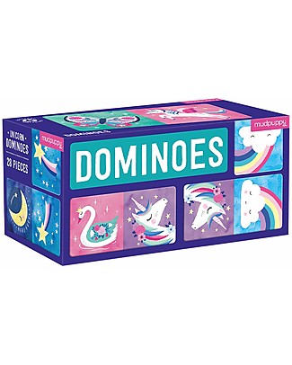 Mudpuppy Domino 28 pezzi - Unicorno Adesivi Da Parete