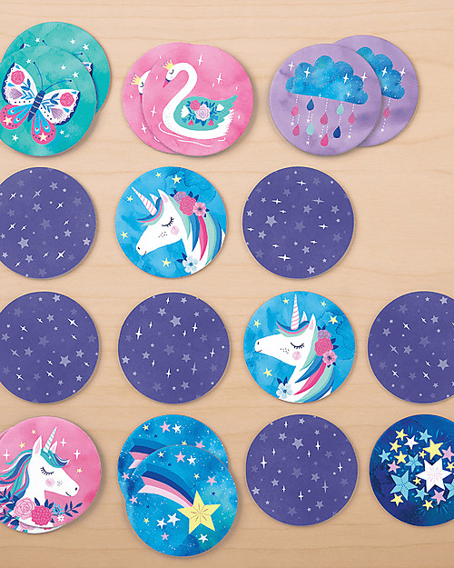 Mudpuppy Gioco Memory Magico Unicorno, 24 pezzi - Sviluppa Memoria e Concentrazione Memory