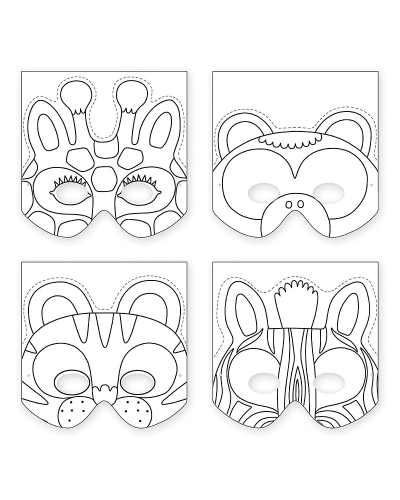 Mudpuppy Make-a-Mask Set, Animali della Giungla - 4 Maschere da