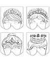 Mudpuppy Make-a-Mask Set, Principessa - 4 Maschere da Colorare Travestimenti