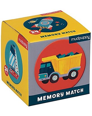 Mudpuppy Mini Memory Game Trasporti - 24 pezzi - Perfetto in Viaggio Memory