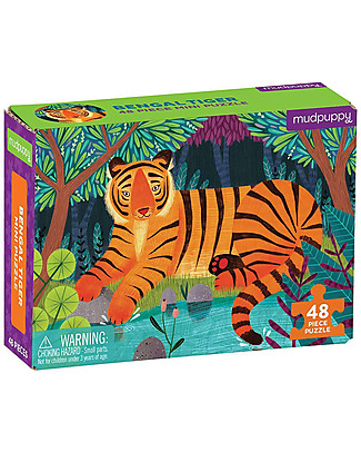 Mudpuppy Mini Puzzle Tigre del Bengala - 48 Pezzi - Perfetto in Viaggio Puzzle