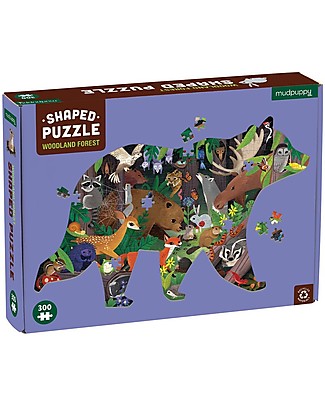 Mudpuppy Puzzle della Foresta a Forma di Orso - 300 pezzi - Carta Riciclata! Puzzle