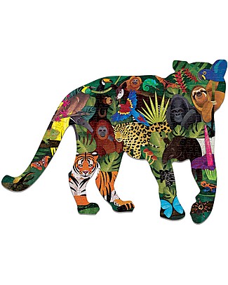 Mudpuppy Puzzle Foresta Tropicale a Forma di Tigre - 300 pezzi - Carta Riciclata! Puzzle