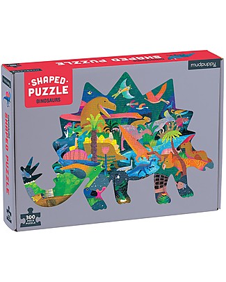 Mudpuppy Puzzle Preistoria a Forma di Dinosauro - 300 pezzi - Carta Riciclata! Puzzle