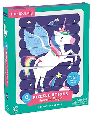 Mudpuppy Puzzle Sticks, Unicorno Magico - 6 Diverse Immagini in Carta Riciclata! Puzzle