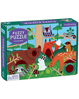 Mudpuppy Puzzle Tattile Bosco - 42 Pezzi Grandi - Carta Reciclata! Puzzle