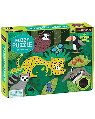 Mudpuppy Puzzle Tattile Foresta - 42 Pezzi Grandi - Carta Reciclata! Puzzle