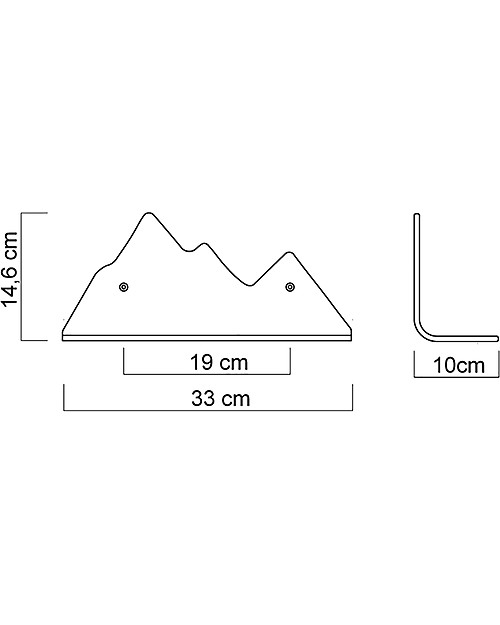 Mum and Dad Factory Mensola Montagna in Legno di Faggio - 33 cm Mensole