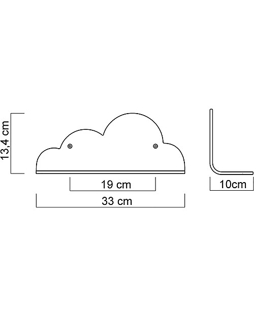 Mum and Dad Factory Mensola Nuvola in Legno di Faggio - 33 cm Mensole