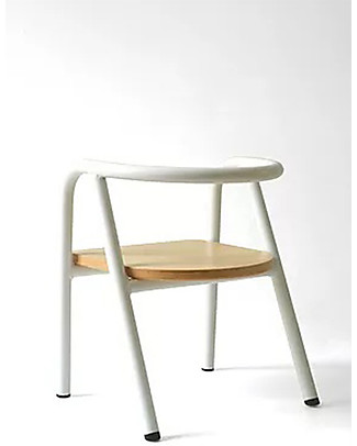 Mum and Dad Factory Sedia per Bambini in Legno e Metallo, Bianca Sedie
