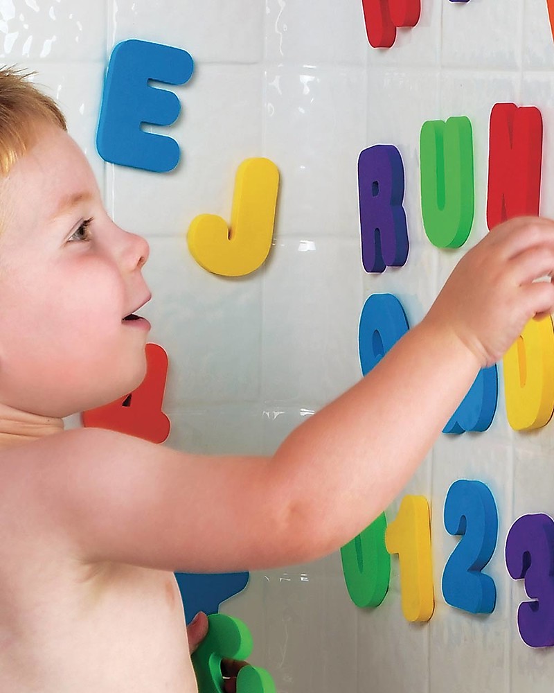 Giocattolo da bagno schiuma lettere e numeri no giocattolo di archiviazione netto Organizzatore Kids Baby Regalo JF 