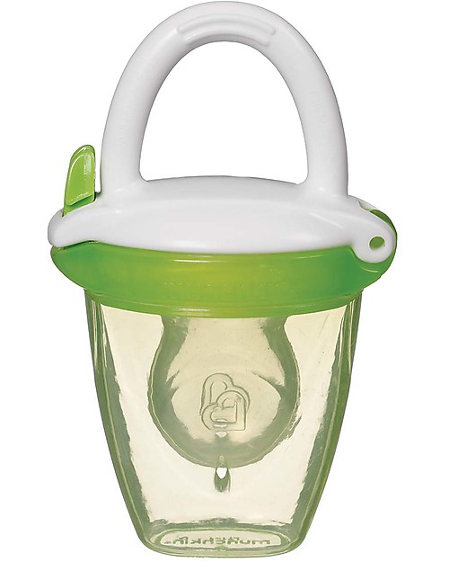Munchkin Succhietto Dosatore Anti-Soffocamento con Cappuccio Prime Pappe e Puree - Verde Ciucci