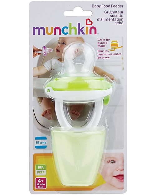 Munchkin Succhietto Dosatore Anti-Soffocamento con Cappuccio Prime Pappe e Puree - Verde Ciucci
