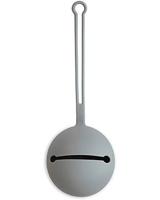Mushie Custodia Porta Ciuccio - 100% Silicone Alimentare - Grigio Ciucci