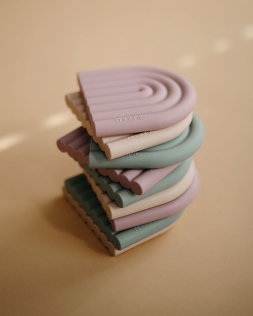 Mushie Massaggiagengive Arcobaleno - 100% Silicone Alimentare - Malva Massaggiagengive