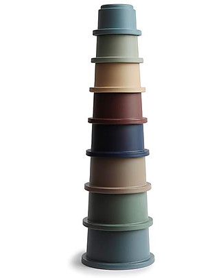Mushie Set 8 Tazze Impilabili - Gioco Educativo - Forest Giochi Montessoriani