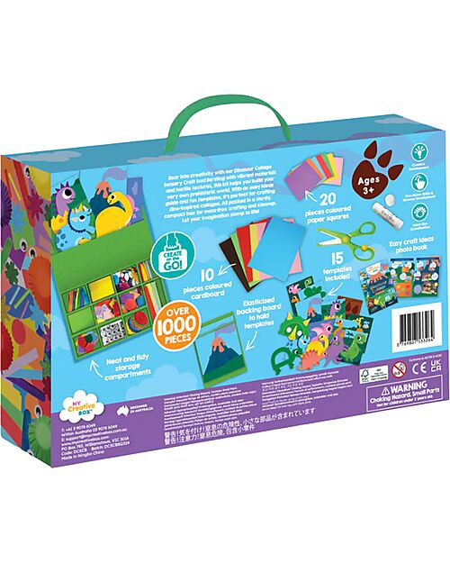 My Creative Box Scatola Collage Sensoriale Dinosauri My Creative Box - Età 3+ Giochi Creativi