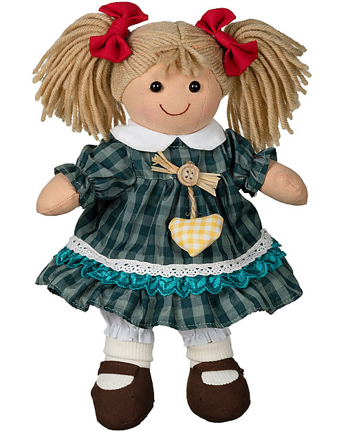 My Doll Bambola Anika con Abito a Scacchi - Fatta a Mano - 27 cm Bambole