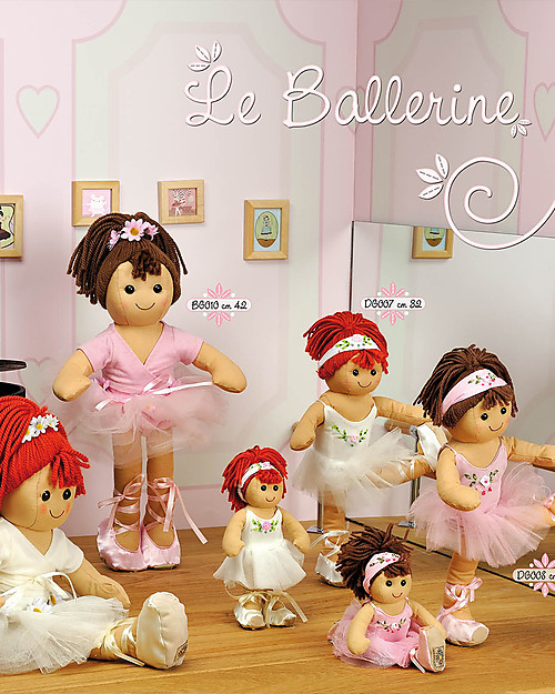 My Doll Bambola Ballerina Bianca Tiffany in Stoffa - Fatta a Mano -32 cm Bambole