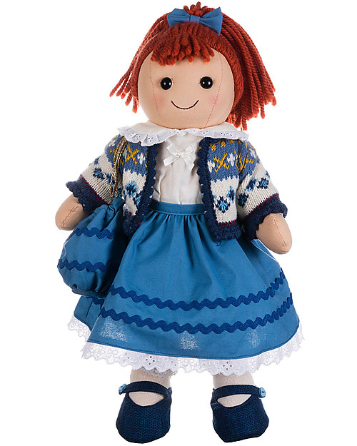 My Doll Bambola con Abito Blu Trina in Stoffa - Fatta a Mano - 42 cm Bambole