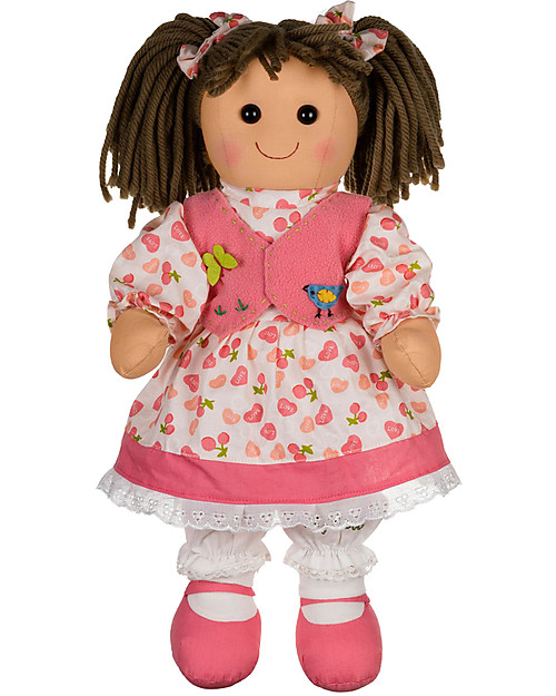 My Doll Bambola Jodie con Abito a Cuori in Stoffa - Fatta a Mano - 42 cm Bambole