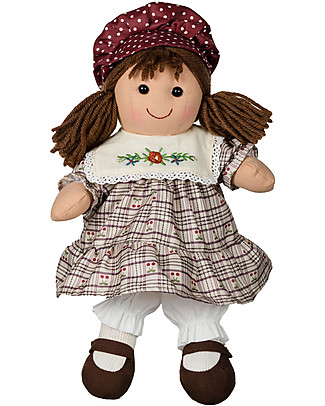 My Doll Bambola Yelena con Abito a Quadri - Fatta a Mano - 27 cm Bambole