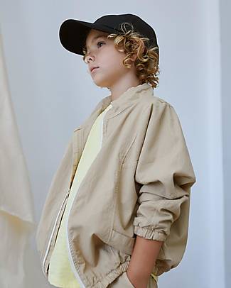 My Little Cozmo Giacca Bomber a Maniche Lunghe - Sabbia - 100% Cotone Bio Popeline GOTS Giacche