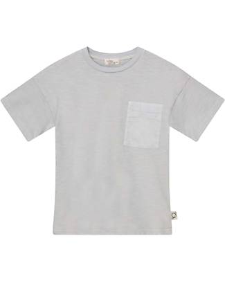 My Little Cozmo Maglia T-Shirt con Taschino Frontale - Grigio Chiaro - 100% Cotone Bio GOTS T-shirt