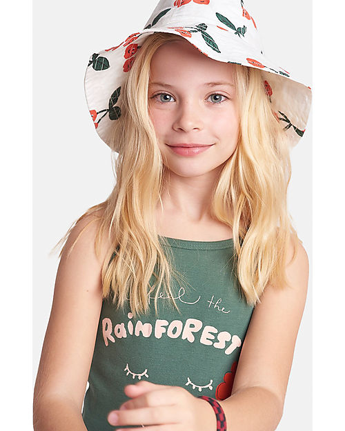 Nadadelazos Cappello Estivo Kids Ciliegie - Avorio - 100% Cotone Bio Cappelli Estivi