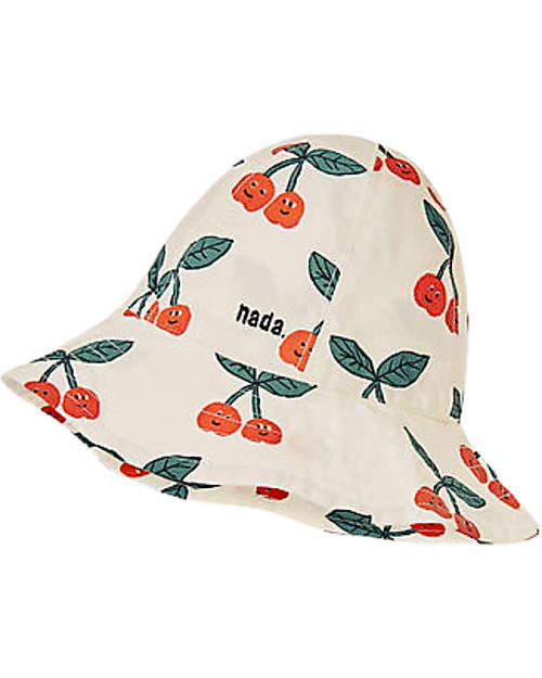 Nadadelazos Cappello Estivo Kids Ciliegie - Avorio - 100% Cotone Bio Cappelli Estivi