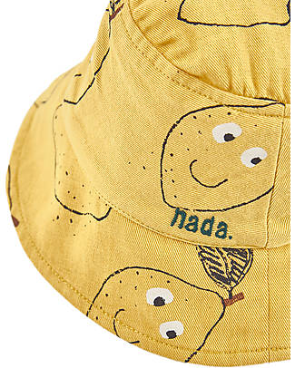 Nadadelazos Cappello Estivo Limoni e Foglie - Giallo - 100% Cotone Bio Cappelli Estivi