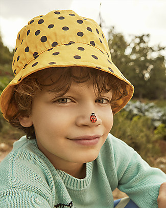 Nadadelazos Cappello Estivo Mini Dots - Giallo Sole - 100% Cotone Bio Cappelli_
