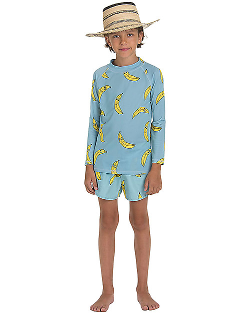 Nadadelazos Costume a Pantaloncino Banana Friends - Turchese - con Coulisse Boxer Mare