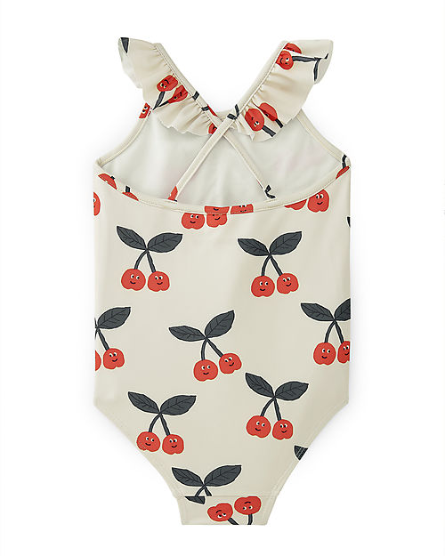 Nadadelazos Costume Intero con Volant - Ciliegie - Protezione Solare SPF 50+ Costumi Interi