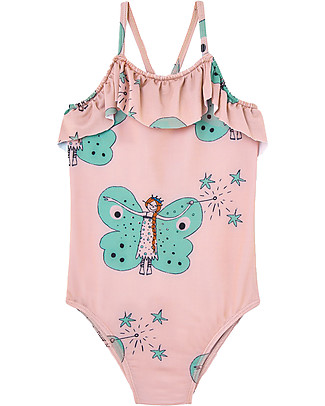 Nadadelazos Costume Intero Magic Butterfly - Rosa Chiaro - con Volant Costumi Interi