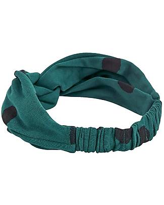 Nadadelazos Fascia Capelli - Dots - Petrol e Nero - 100% Cotone Bio GOTS Accessori per Capelli
