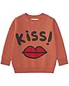 Nadadelazos Felpa Maniche Lunghe - Kiss! - Rosso - 100% Cotone Biologico GOTS Felpe