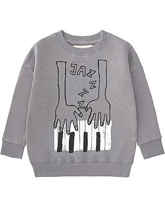 Nadadelazos Felpa Maniche Lunghe - Piano - Grigio - 100% Cotone Biologico GOTS Felpe