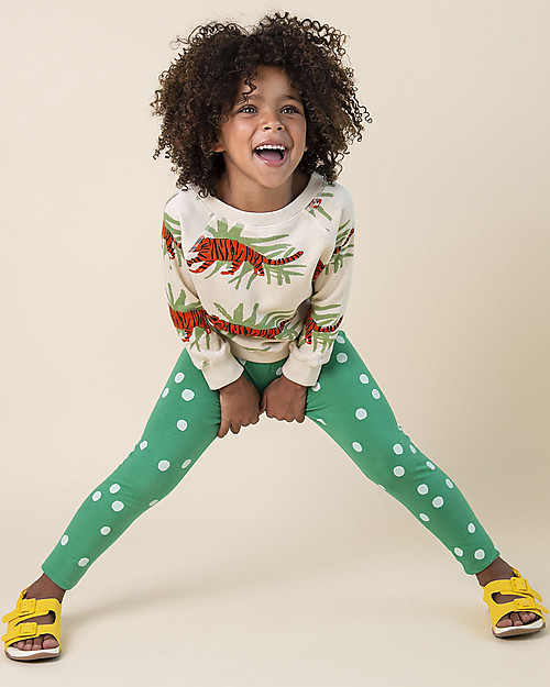 Nadadelazos Leggings Sonia - Verdi a Pois - Cotone Leggings