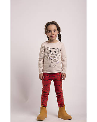 Nadadelazos Maglia Maniche Lunghe - Barney - Beige - 100% Cotone Biologico GOTS Maglie Manica Lunga