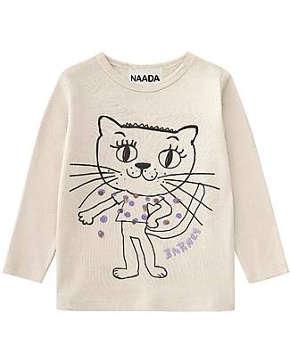 Nadadelazos Maglia Maniche Lunghe - Barney - Beige - 100% Cotone Biologico GOTS Maglie Manica Lunga