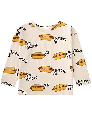 Nadadelazos Maglia Maniche Lunghe - Hot Dog - 100% Cotone Biologico GOTS Maglie Manica Lunga