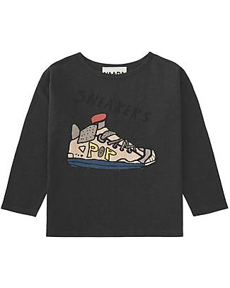 Nadadelazos Maglia Maniche Lunghe - Sneakers - Nero - 100% Cotone Biologico GOTS Maglie Manica Lunga