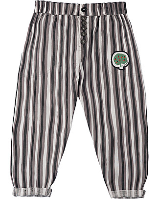 Nadadelazos Pantaloni a Righe Farm - Grigio Chiaro - 100% Cambrì di Cotone bio Pantaloni Lunghi